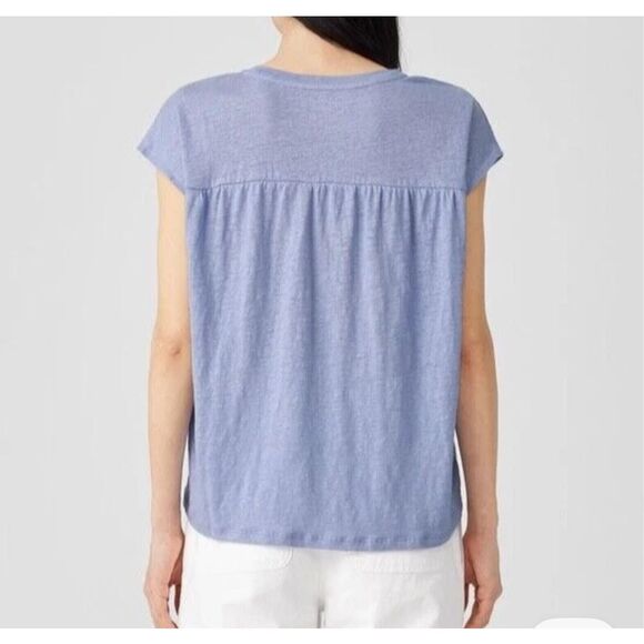 Eileen Fisher Women's $128 Organic Linen Jersey Shirred-Back Top sangria xxs - Picture 11 of 11